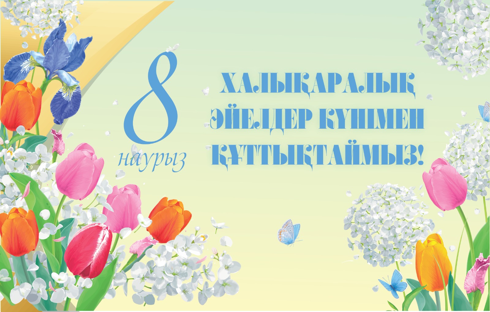 Құрметті әйелдер қауымы!  Сіздерді көктемнің шуақты мерекесі – 8 наурыз Халықаралық әйелдер күнімен шын жүректен құттықтаймын!