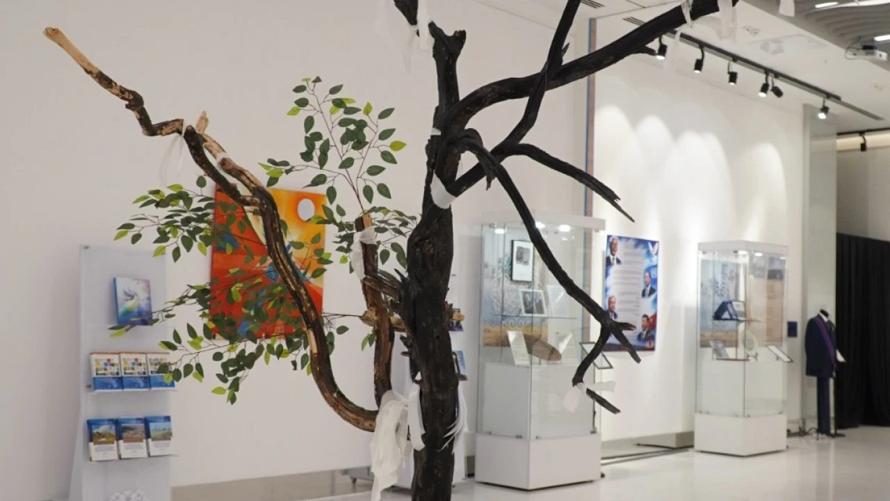 An exhibition marking the 35th anniversary of the closure of the Semipalatinsk Nuclear Test Site and the 90th birthday of Olzhas Suleimenov has opened at the Presidential Center of the Republic of Kazakhstan 
